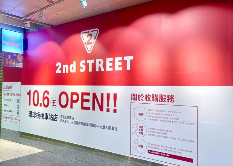 Global Mall板橋車站B1引進日本最大二手店「2ndSTREET」，於1...