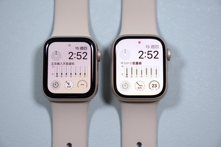 Apple Watch Series 8螢幕更大、邊框更窄。記者黃筱晴／攝影