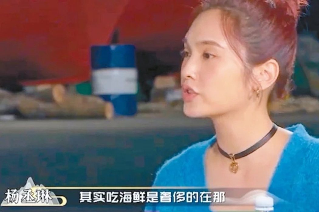 近日藝人楊丞琳在中國浙江衛視《還有詩和遠方》中，提及年輕時在台灣吃海鮮是奢侈的言論，引起許多台灣人的不滿。 圖／取自微博