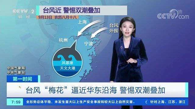 颱風「梅花」今（16）日12時40分左右以熱帶風暴級在遼寧大連第4次登陸大陸。(摘自央視)