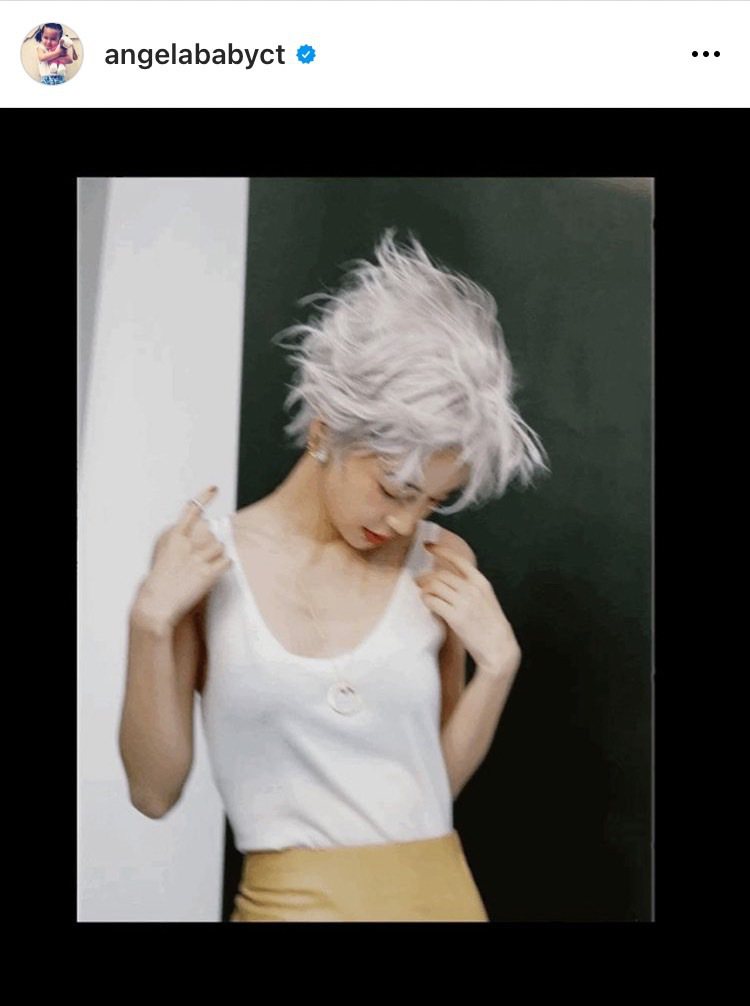 Angelababy分享拍攝時尚雜誌封面全新短髮造型。圖／摘自藝人IG