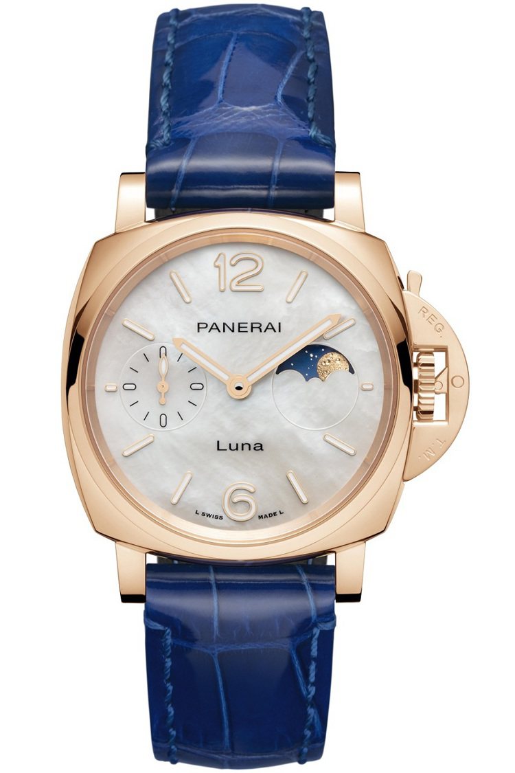 Luminor Due Luna腕表（PAM01181），玫瑰金，珍珠母貝面盤、...