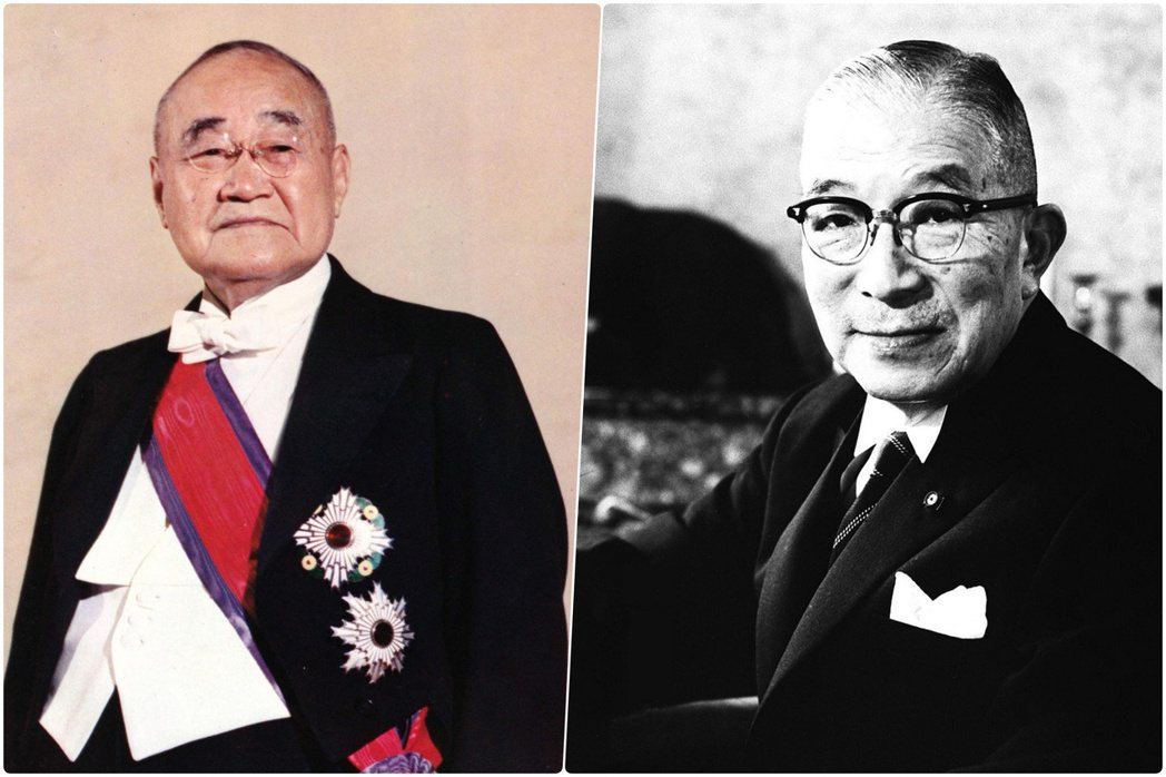 鳩山一郎（圖右）直到1951年才被解除追放。吉田茂（圖左）未能兌現交回總裁之約定...