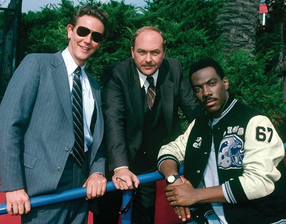 「比佛利山超級警探」賈基蘭荷德(左起)、約翰艾希頓、艾迪墨菲即將在第4集中再合體。圖／摘自imdb