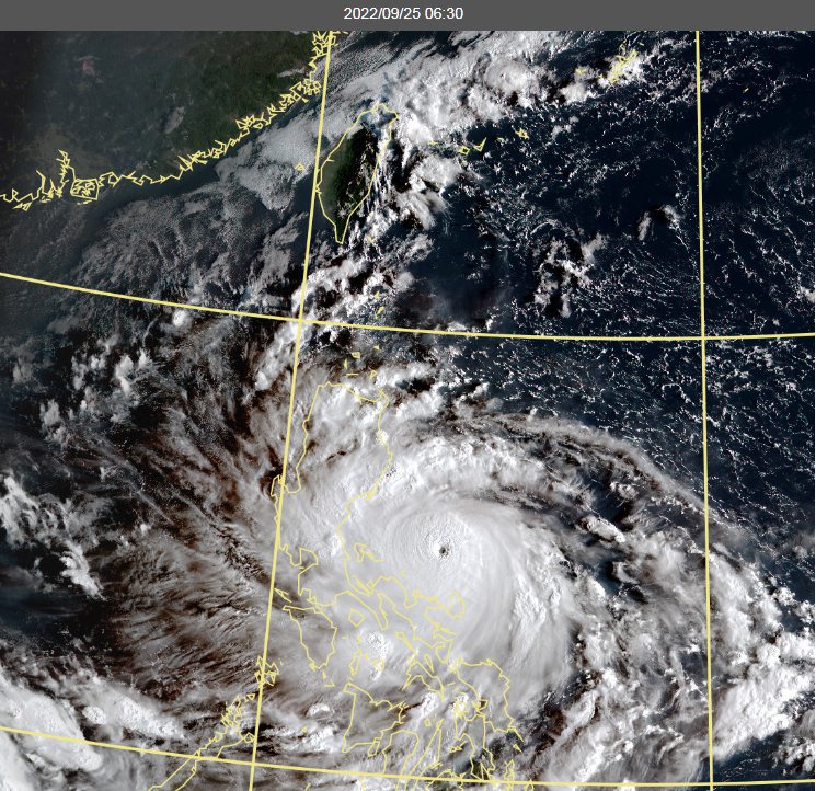 諾盧颱風快速增強、已有清晰颱風眼。圖／取自氣象局網站
