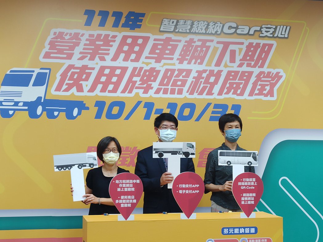 今年營業用車輛下期使用牌照稅將於10月1日至31日開徵，台北市稅捐稽徵處今（26...
