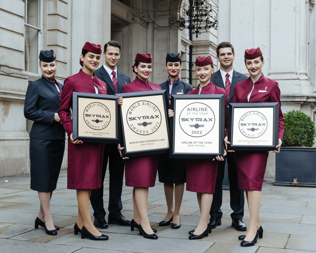 卡達航空榮獲2022 Skytrax 年度最佳航空公司。卡達航空提供