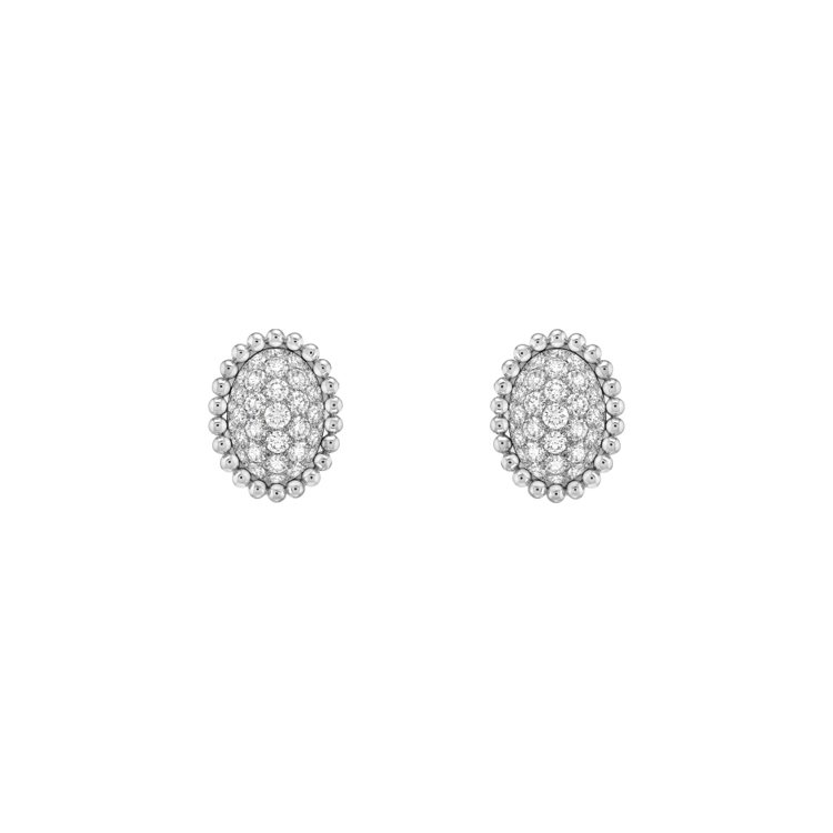 Perlée diamonds密鑲鑽石白K金耳環，約96萬5,000元。圖／梵克...