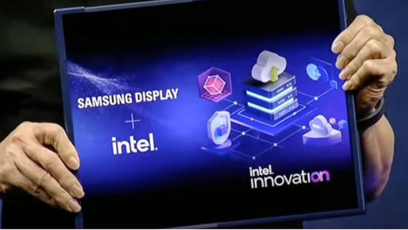 三星顯示器（SDI）展示的17吋「捲軸式」電腦螢幕，似乎為不振的個人電腦（PC）市場注入一股新活力。圖片擷自Youtube