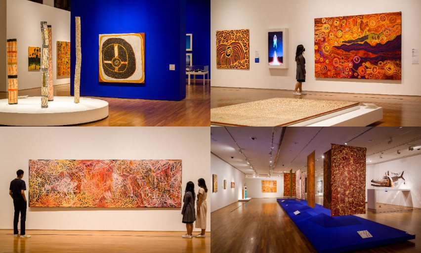 新加坡國家美術館9月展出的「永在：澳大利亞原住民藝術」展覽空間。