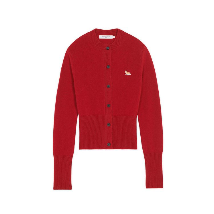 紅色Logo小狐狸長袖針織外套，9,900元。圖 / 初衣食午提供