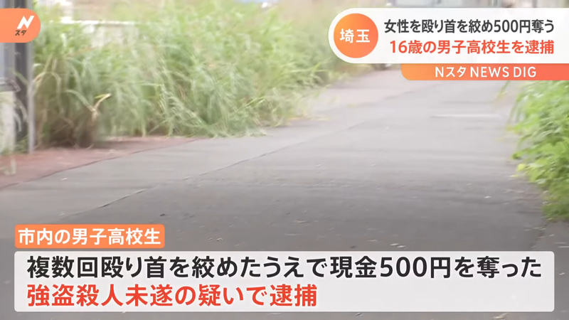 一位日本男子高中生因為對生活厭煩，在日前隨機毆打搶劫女性，希望藉由犯案能而入監服刑。圖擷自youtube