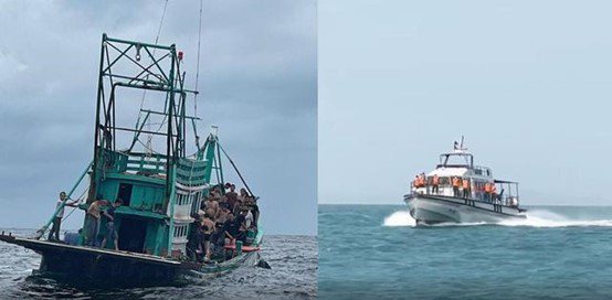 一艘載有41中國人的船隻9月22日在柬埔寨西哈努克港（Sihanoukville）附近海域沉沒。(取自網路)