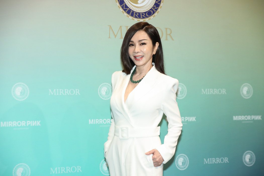 陳美鳳穿戴8億元翡翠出席記者會。圖／民視提供