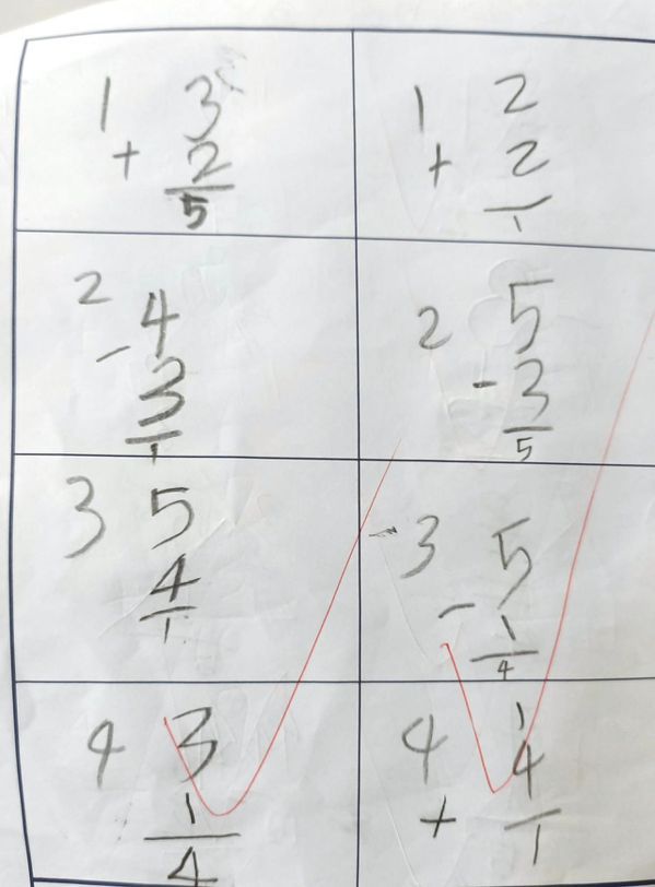 網友發現女兒的數學題目錯一半。圖擷自爆怨公社