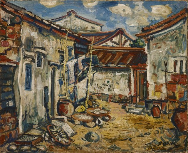 鄭世璠，《後街》，1941，臺北市立美術館藏。圖片來源：連結