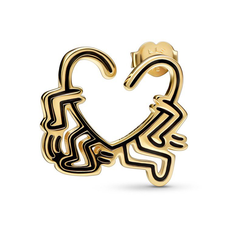 Keith Haring x Pandora奔跑心形人針式耳環，3,980元。...