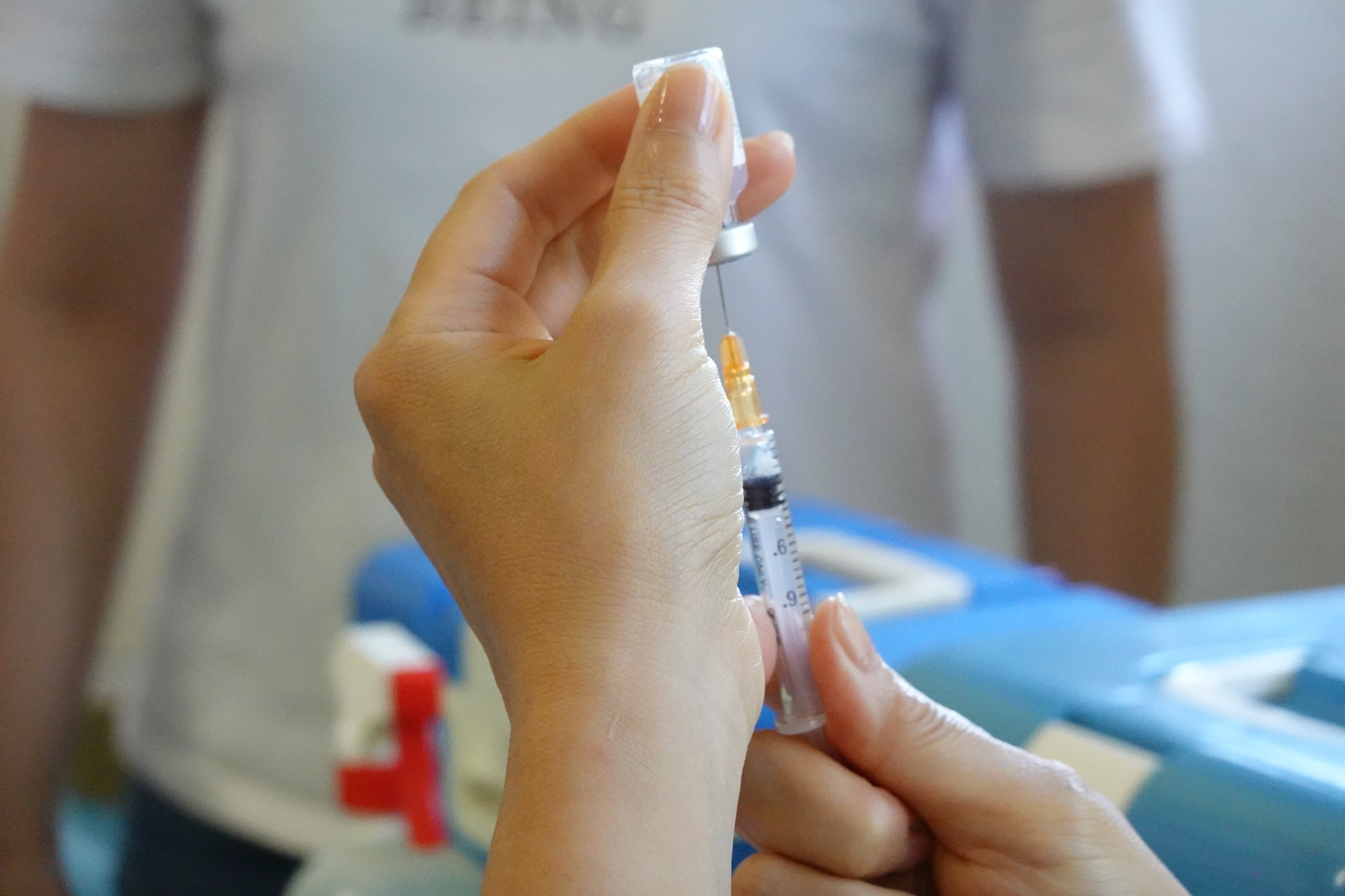 次世代疫苗今起開放18歲以上民眾作為追加劑接種，示意圖。記者陳苡葳／攝影
