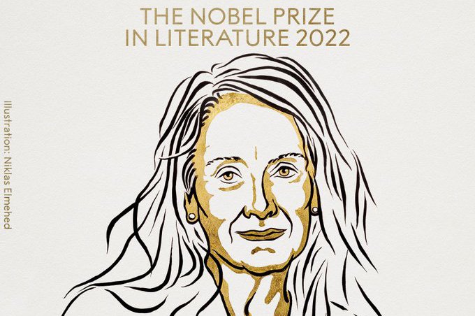 研究發現，諾貝爾文學獎得主受過藝術訓練的機率約是普通人的3倍，2022年諾貝爾文學獎頒給法國作家安妮•艾諾。圖／取自諾貝爾獎官網