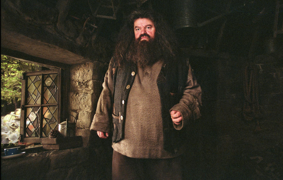 「哈利波特」系列裡的善良巨人海格，是羅比寇特蘭讓觀眾印象最深的角色。圖／摘自imdb