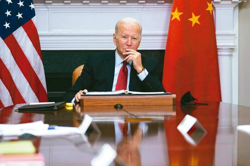 中國大陸國家主席習近平與美國總統拜登今年3月通話時，拜登提出了四不一無意。圖為去年11月兩人舉行視訊會晤情景。美聯社