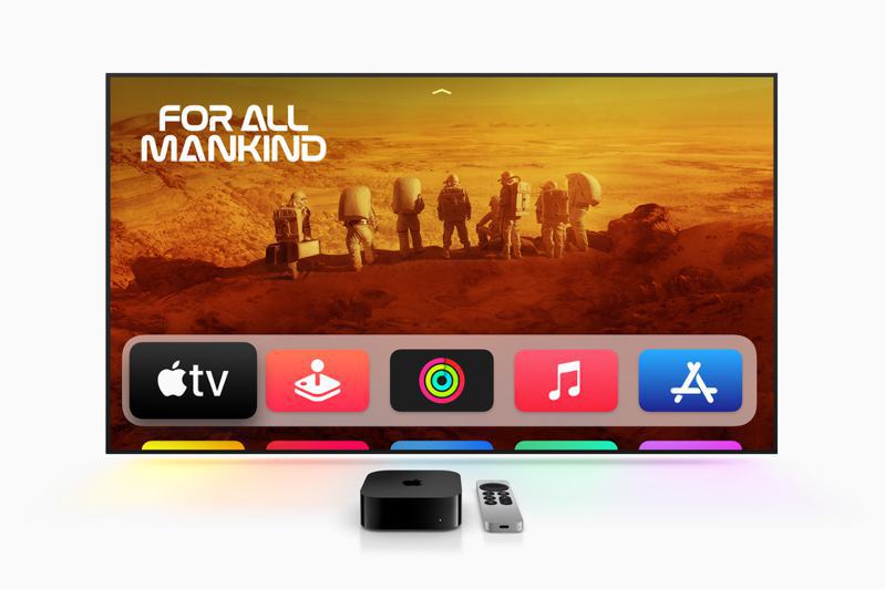 新一代Apple TV 4K將蘋果的各種精彩內容帶入客廳，每位家庭成員都能從中獲得樂趣。圖／蘋果提供