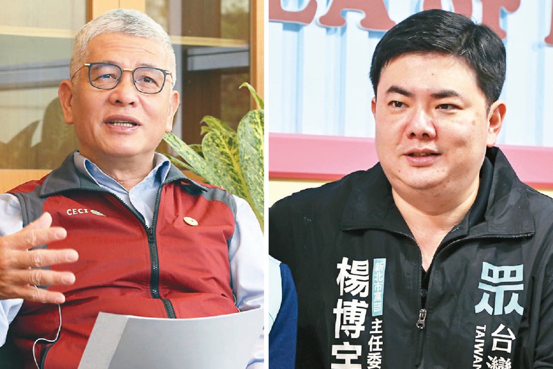 民進黨的不分區立委排第13名的施義芳（左）與民眾黨排第6的楊博宇（右），都被排名在後的女性「超車」。圖／聯合報系資料照片