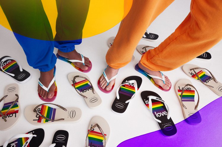 Havaianas參與台北市國際彩虹文化節， 推出Pride彩虹系列人字拖。圖／Havaianas提供
