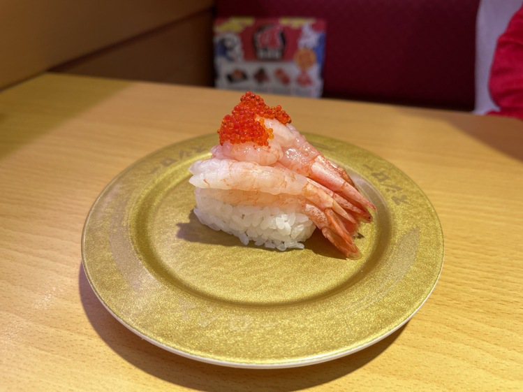 「豐盛甜蝦」，每盤2貫80元。圖／壽司郎提供