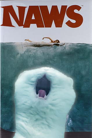 有人將小福將「大白鯊」的電影海報結合。圖取自推特