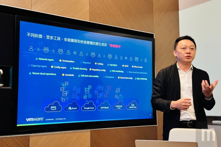 ▲VMware台灣技術長吳子強認為目前企業在上雲資安面臨挑戰，主要在於管理複雜、能見度相對較低