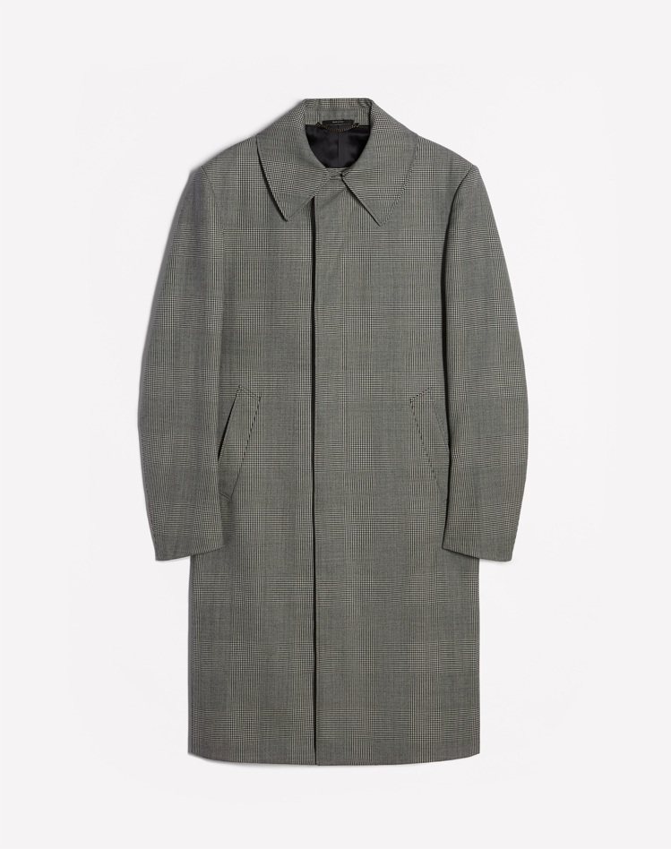 dunhill灰色格紋風衣外套，價格店洽。圖 / dunhill提供
