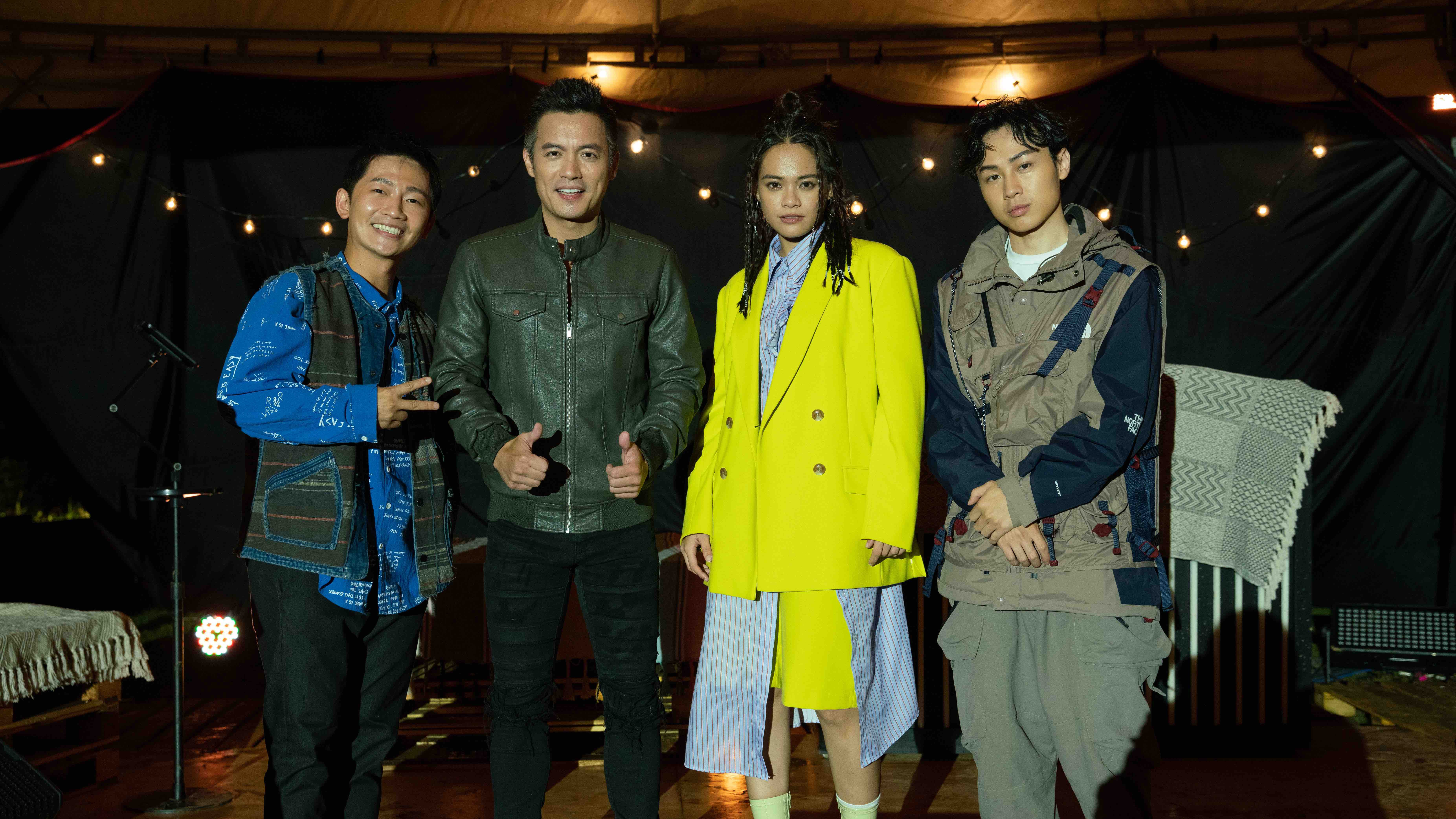 蔡昌憲（左起）、范逸臣、吱吱、顏佑庭，在全明星星光音樂會帶來精彩演出。圖／好看娛樂提供