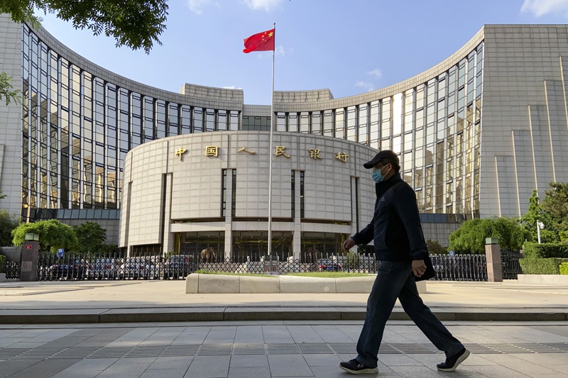 中國人民銀行今年以來至少已三次降息，當局並針對房貸利率祭出優惠。圖為中國人民銀行。 中新社