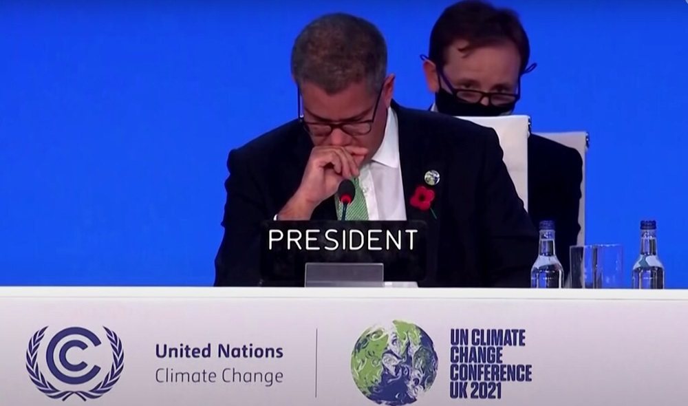 COP26會議主席當場落淚致歉。 <a href=