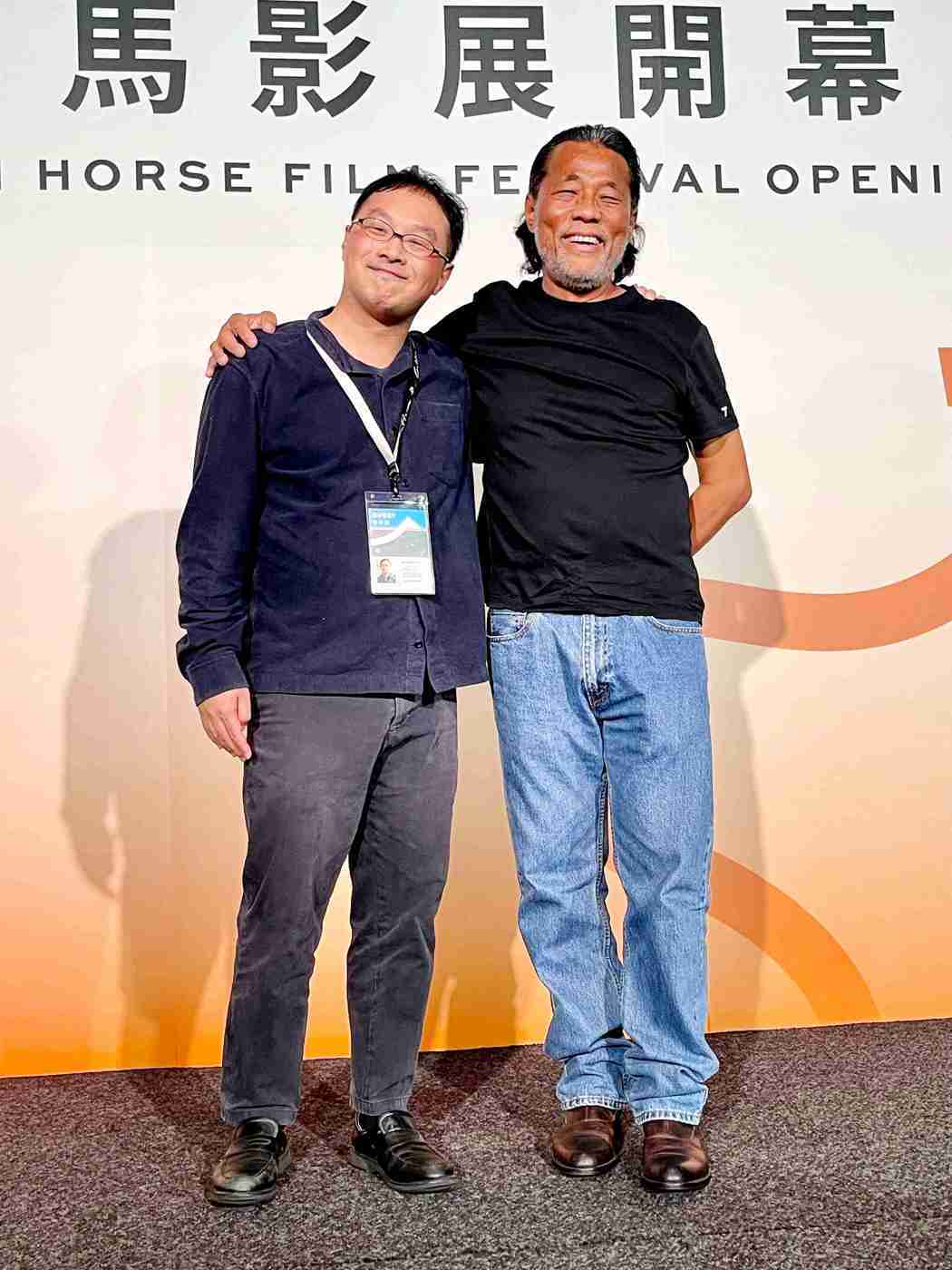 深田晃司(左)一直仰慕台灣攝影大師李屏賓(右)，期許未來能夠合作。圖／海鵬提供