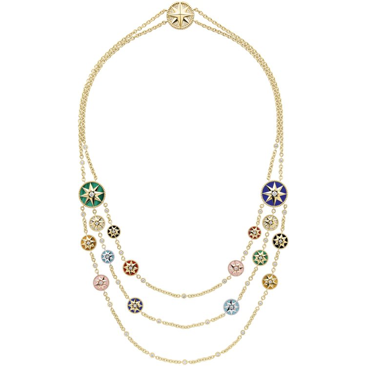 Rose des Vents黃K金彩寶鑽石多層次項鍊，230萬元。圖／DIOR提供
