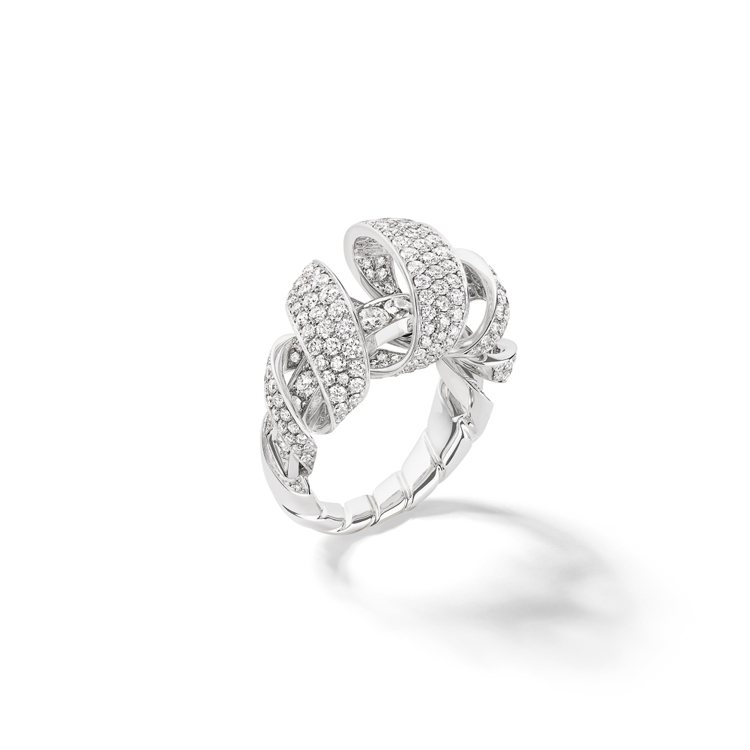 Chaumet Torsade de Chaumet白金戒指，鑲嵌明亮式切割鑽石...