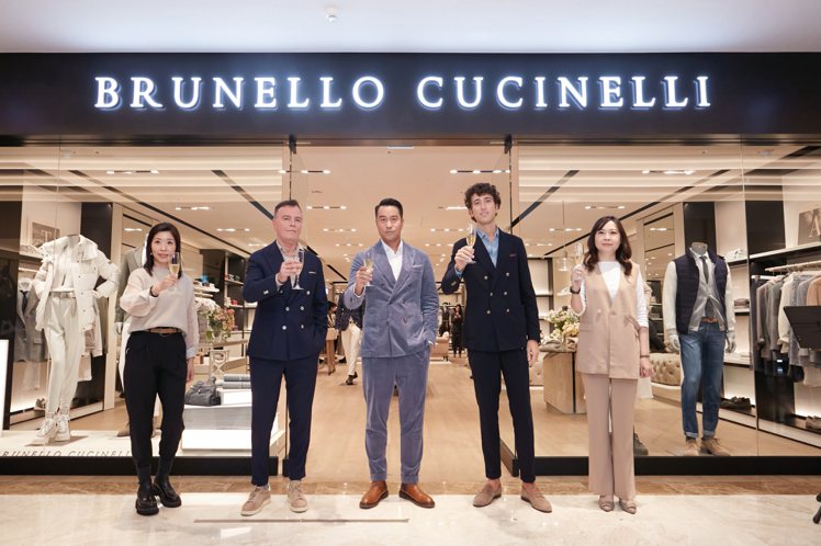 （由左至右）BRUNELLO CUCINELLI 高雄漢神店開幕，藍鐘集團時尚總...