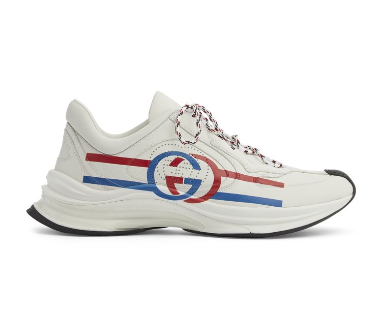 男士白色logo Gucci Run球鞋，34,600元。圖／GUCCI提供