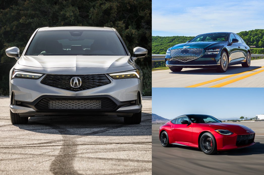 Acura Integra、Genesis G80 EV與Nissan Z進入2023北美年度風雲車最終決選名單。 摘自Acura、Genesis、Nissan