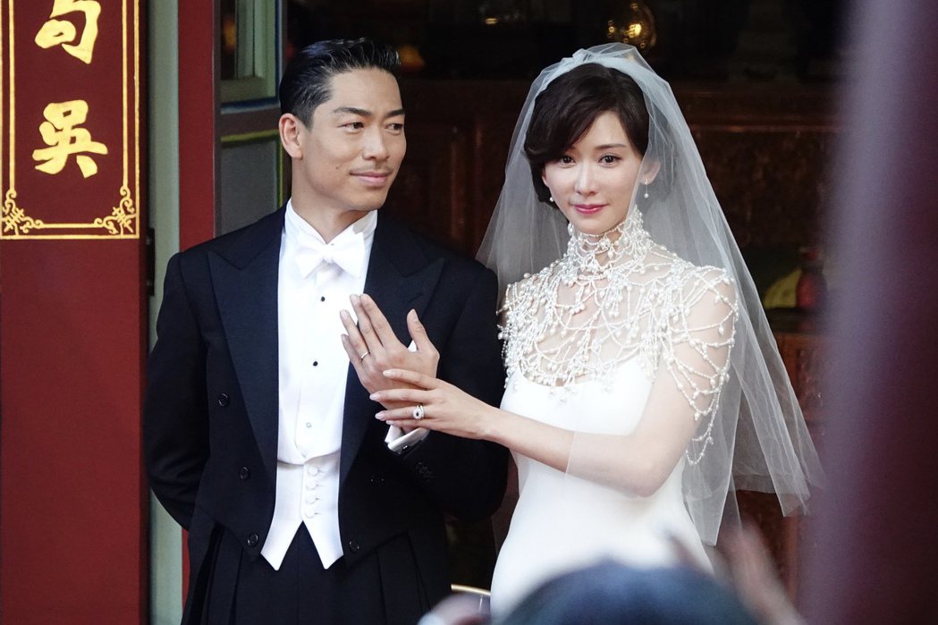 林志玲（右）與日本夫婿AKIRA，在2019年時於台南舉辦盛大婚禮。本報資料照片