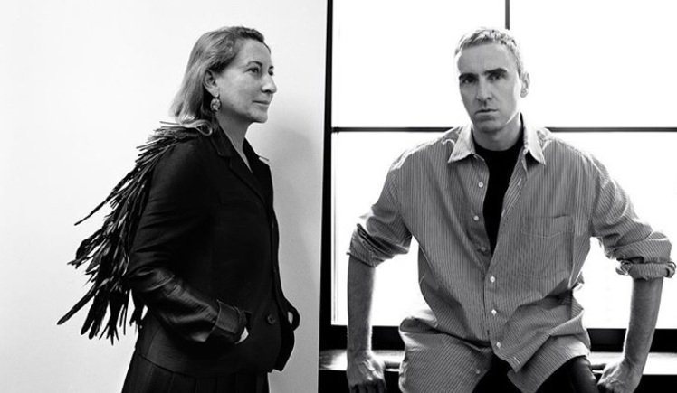Raf Simons（右）從2020年起，與Miuccia Prada（左）擔任...