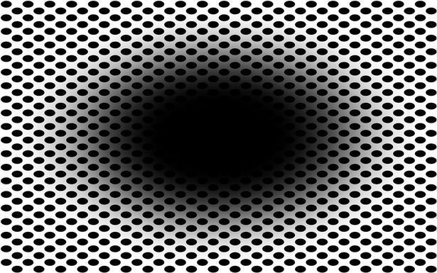 86%的受试者认为中间的圆形不断扩大，就像黑洞一样。图撷自(photo:UDN)