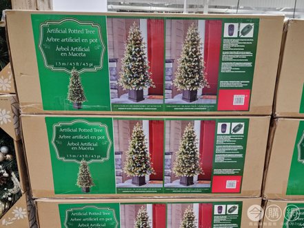 135公分LED盆裝耶誕樹現折1,240元，特價2,499元。圖／摘自今購網