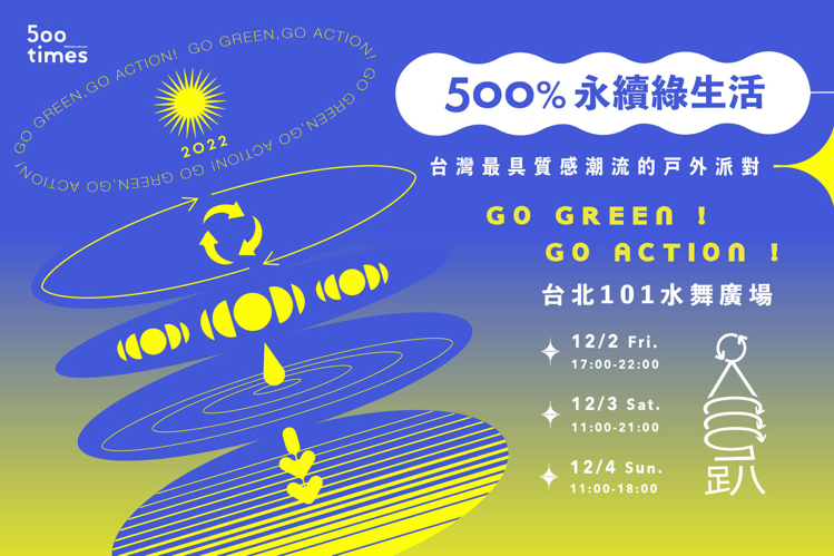 「500趴2022」即將於12/2-4在台北101水舞廣場盛大登場。圖／500輯...