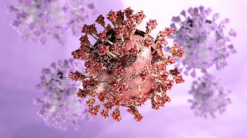 圖為顯微鏡下的Omicron病毒。(Getty Images)