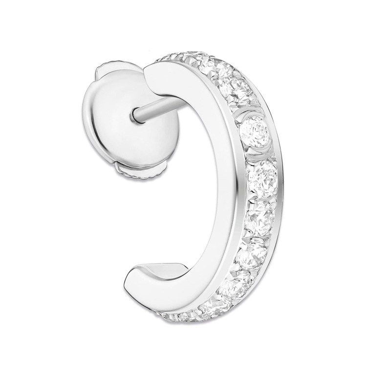 Possession系列18K白金鑽石耳環，60,000元。圖／PIAGET提供