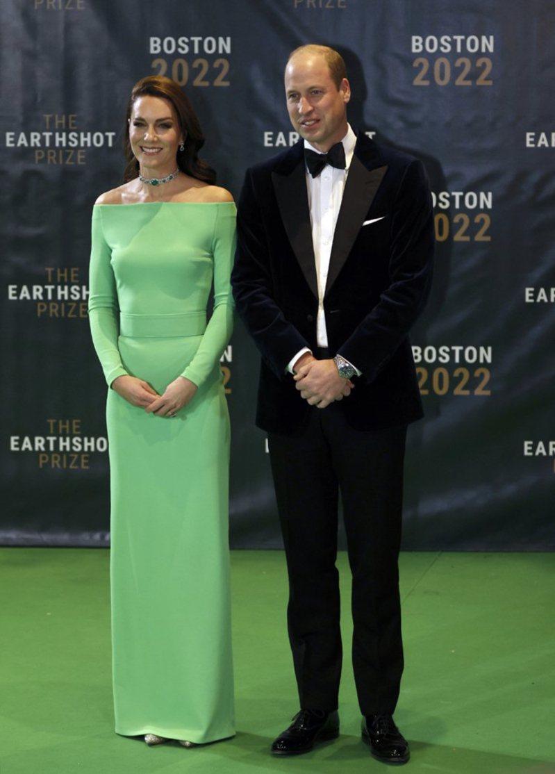 威廉與凱特伉儷2日出席波士頓舉行的第二屆Earthshot Prize Awards頒獎典禮。（美聯社）