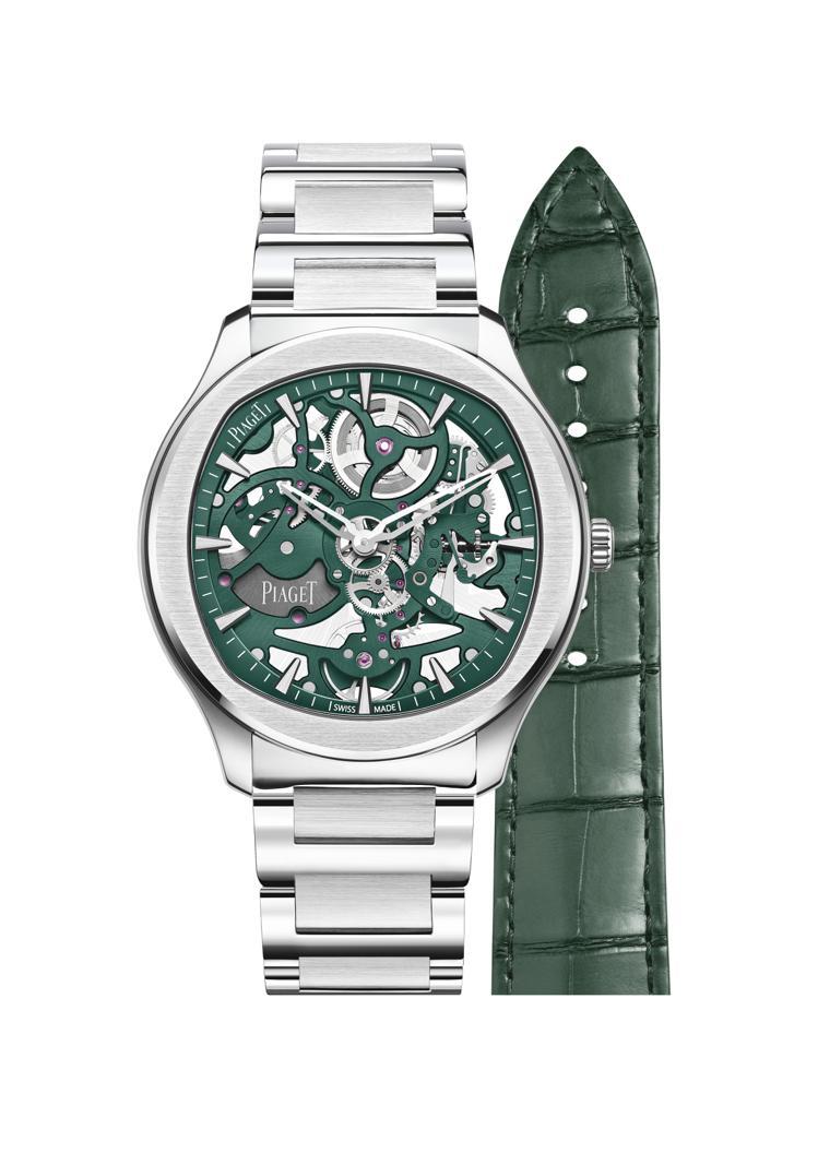 Polo系列孔雀綠鏤空超薄精鋼腕表，42毫米、精鋼、時間顯示，專賣店限定款，96...